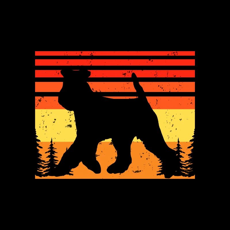 Welsh Terrier Dog Lover Silhouette Vintage Sunset