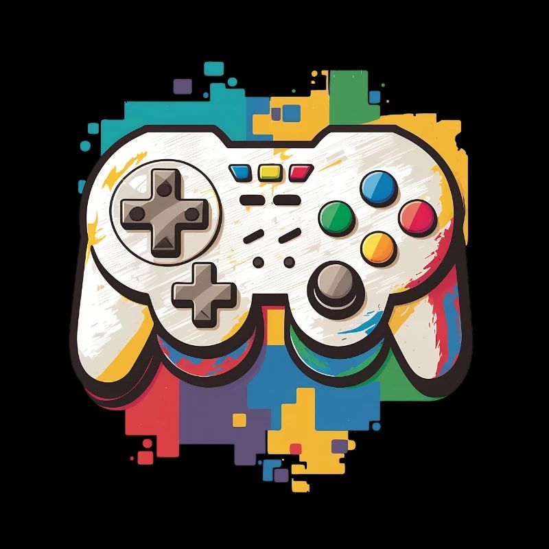 Ultra farbenfroher Videospiel-Controller