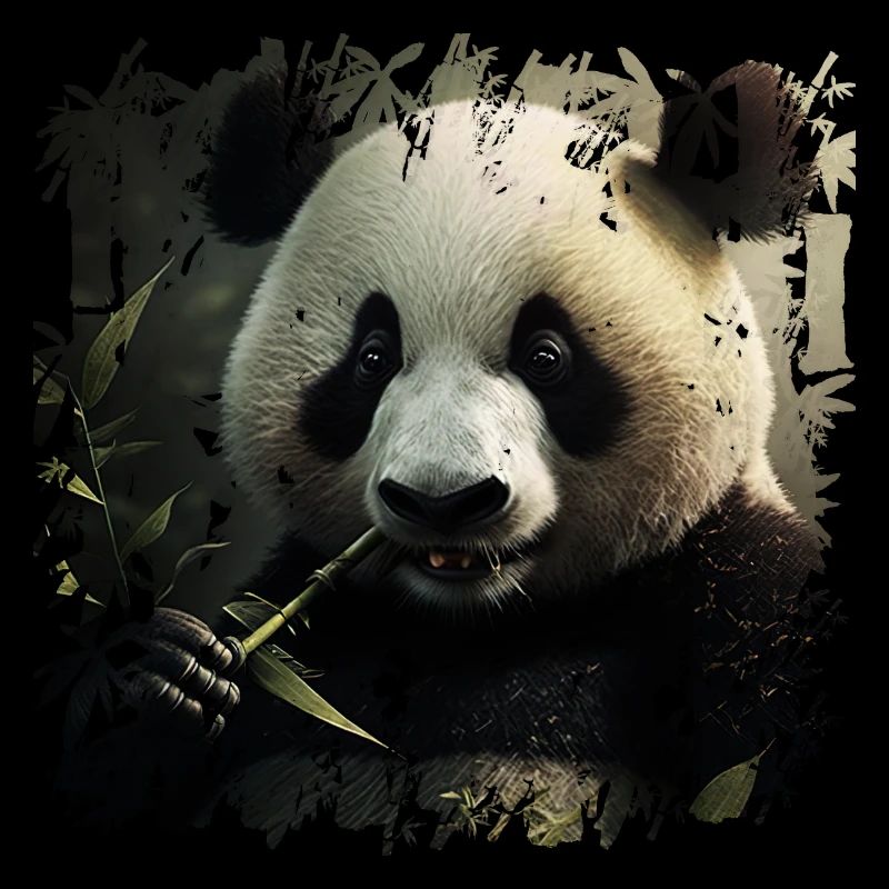 Beau snacking de panda noir et blanc