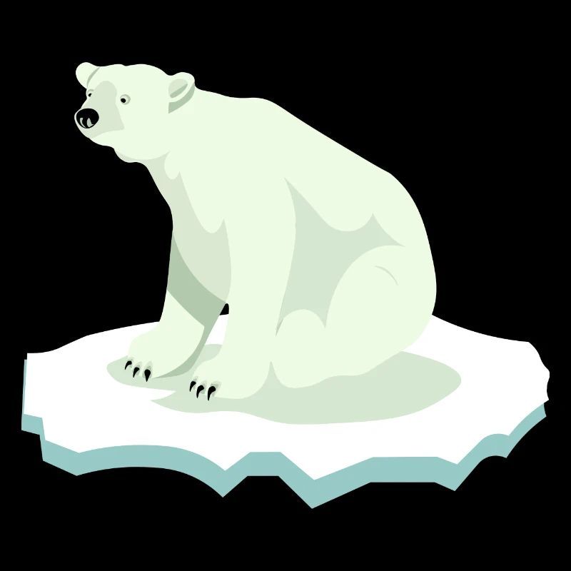 Polar bear on tiny ice flake