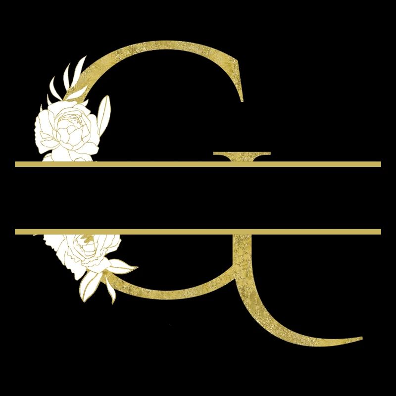 Personalisierter Blumengoldbuchstabe G