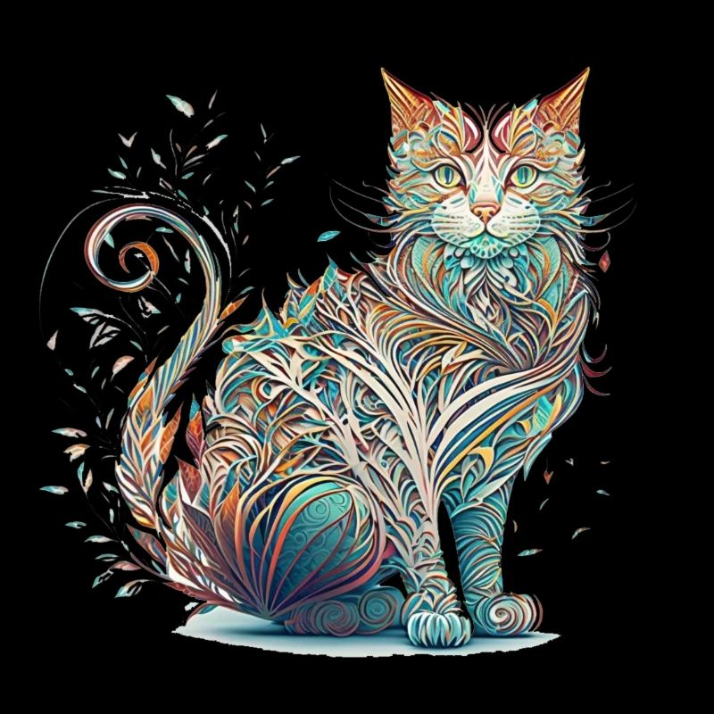 Mandala Cat Chat dans le style Mandala