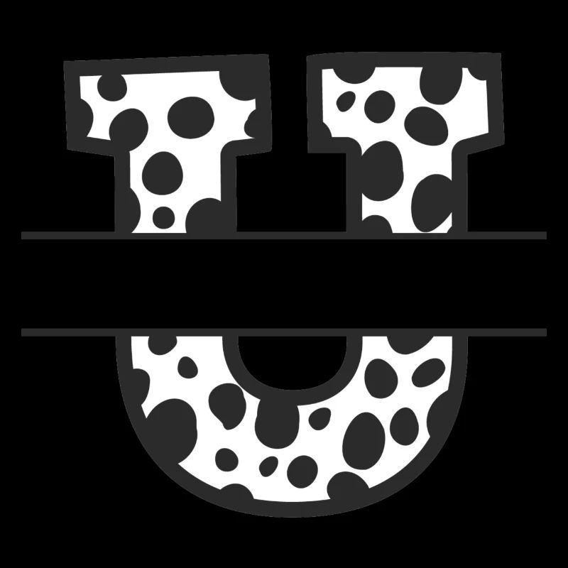 Buchstabe U benutzerdefiniertes Kuhmuster