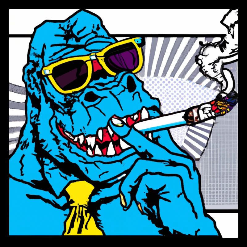 Dino raucht eine Zigarre V3 Geschenk