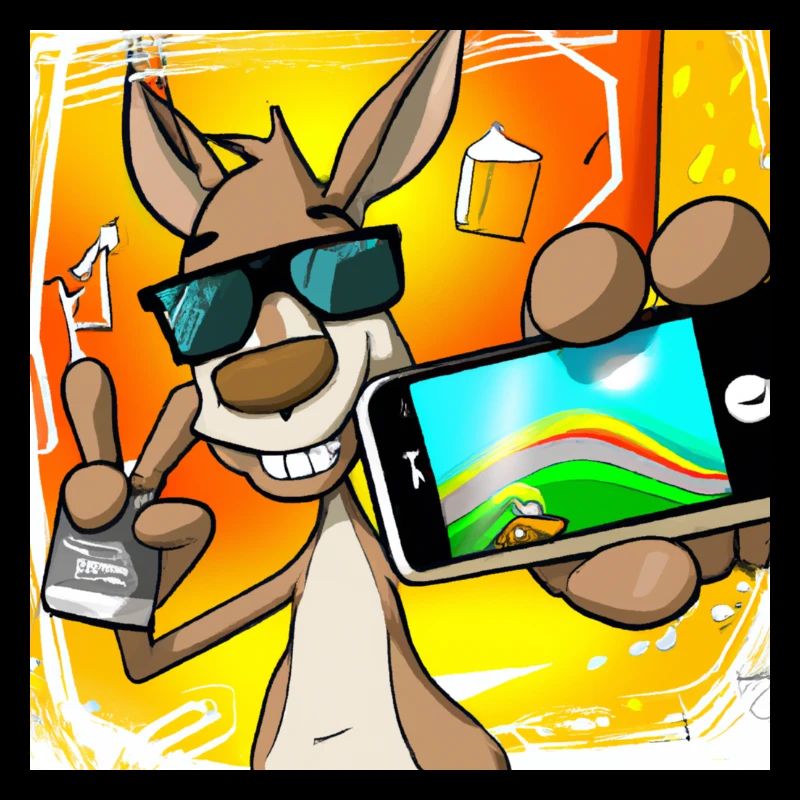 Kangourou fabrique la variante Selfie 2