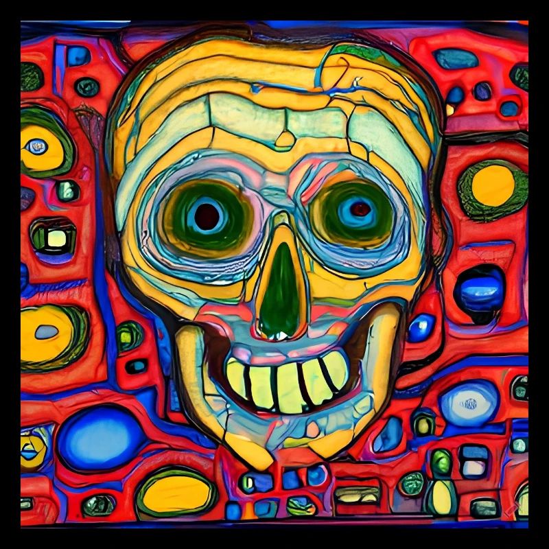 Colored background with skull