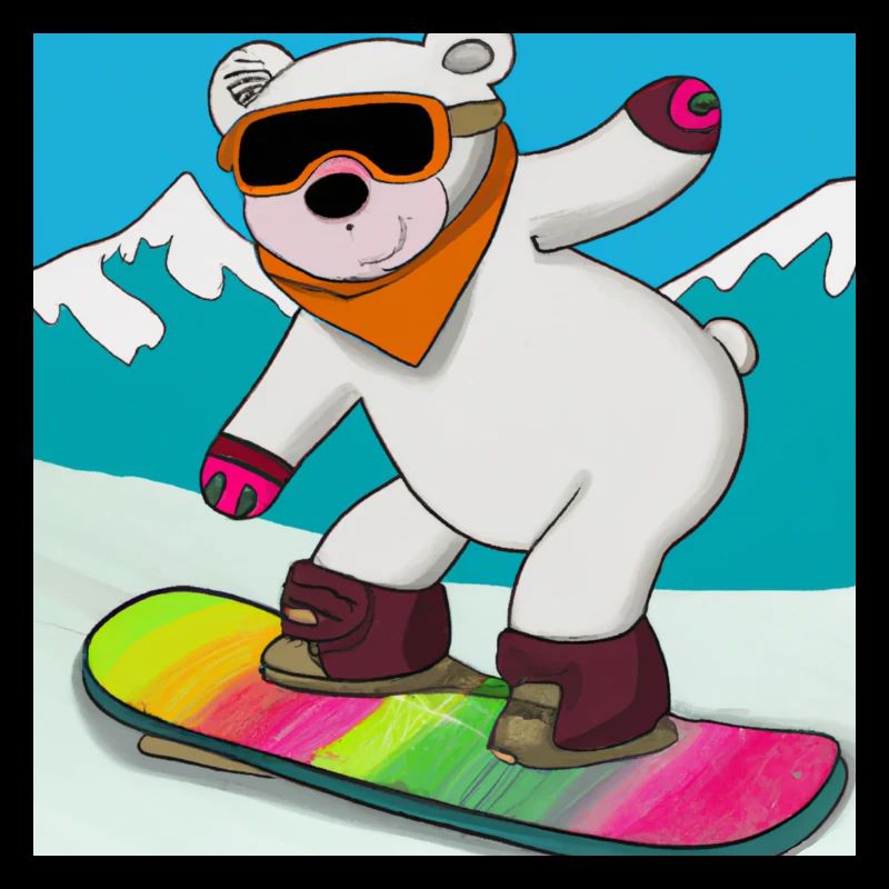 Cool Polar Bear Rides Snowboard V2 Cadeau