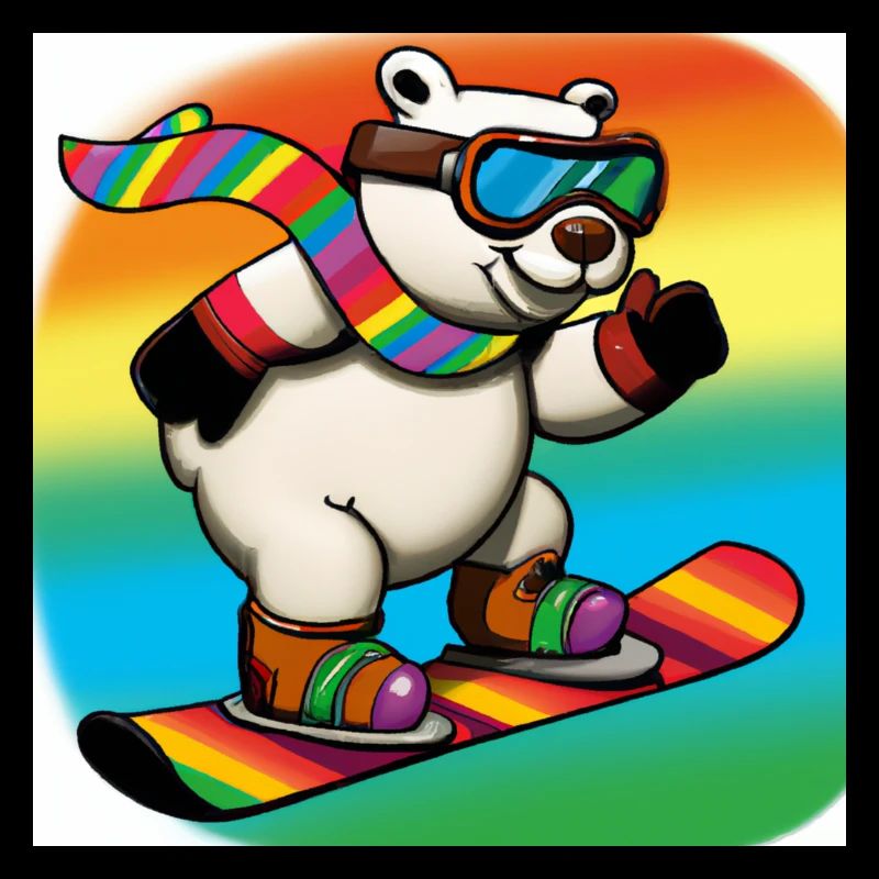 Cool Polar Bear Rides Snowboard V3 Cadeau
