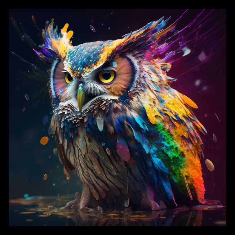 Colored owl, unique design