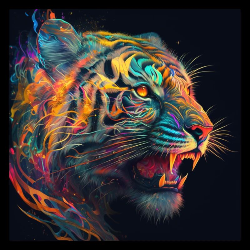 Farbiger Tiger, einzigartiges Design