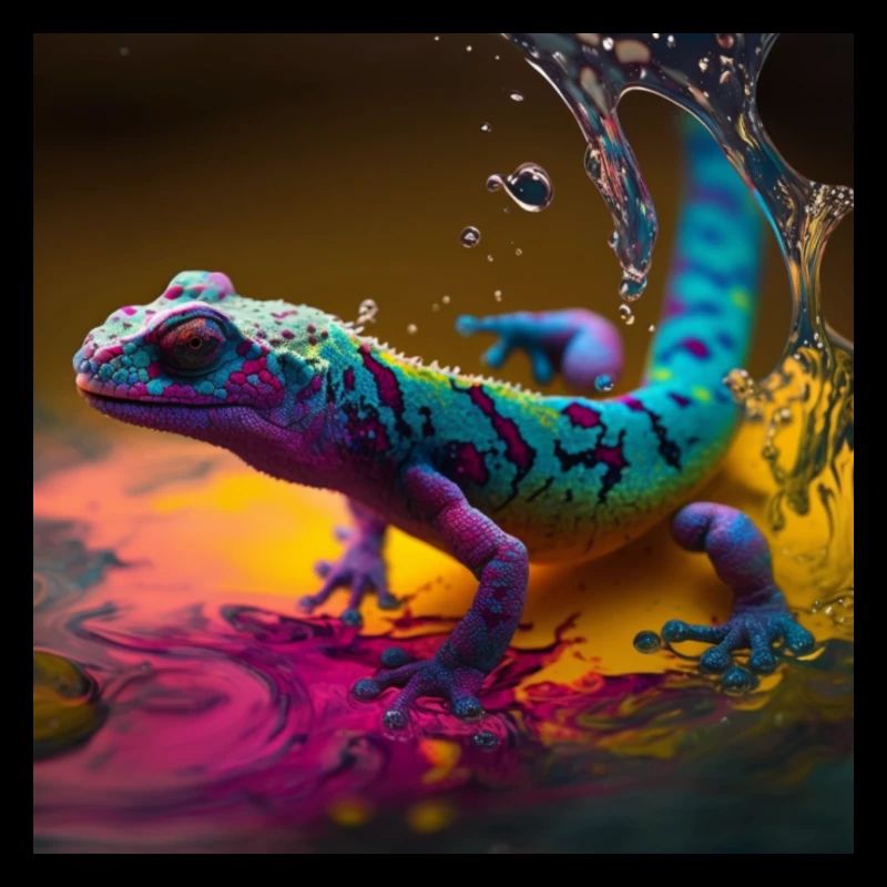 Farbiger Gecko, einzigartiges Design