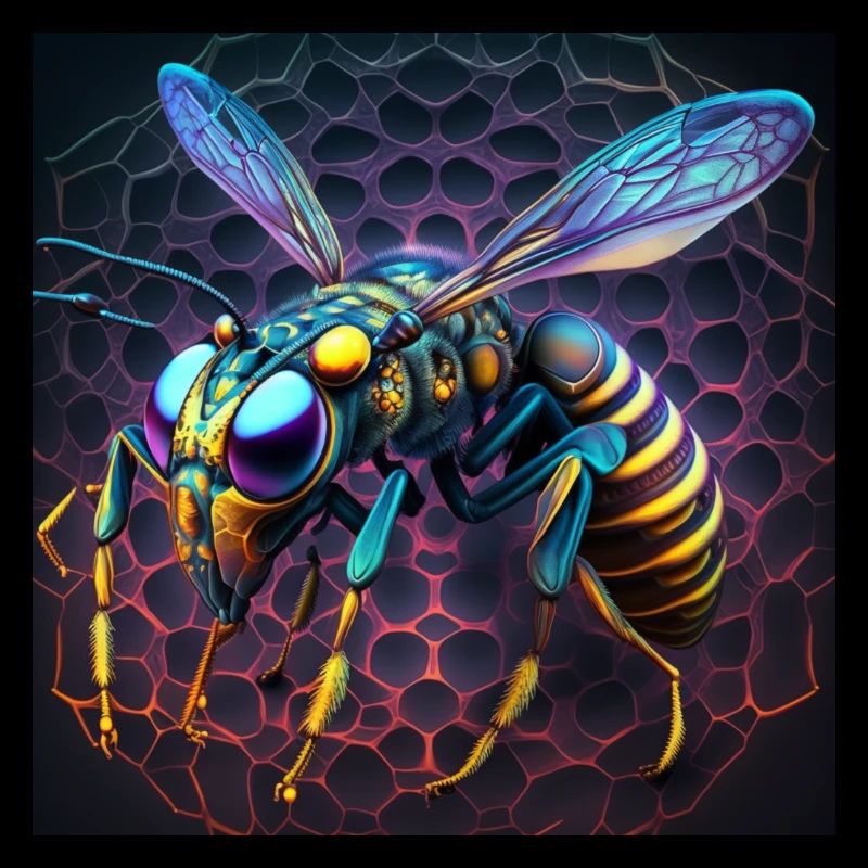 Farbige Wespe, einzigartiges Design