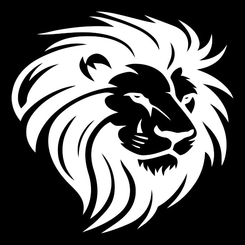 Lion's head with mane