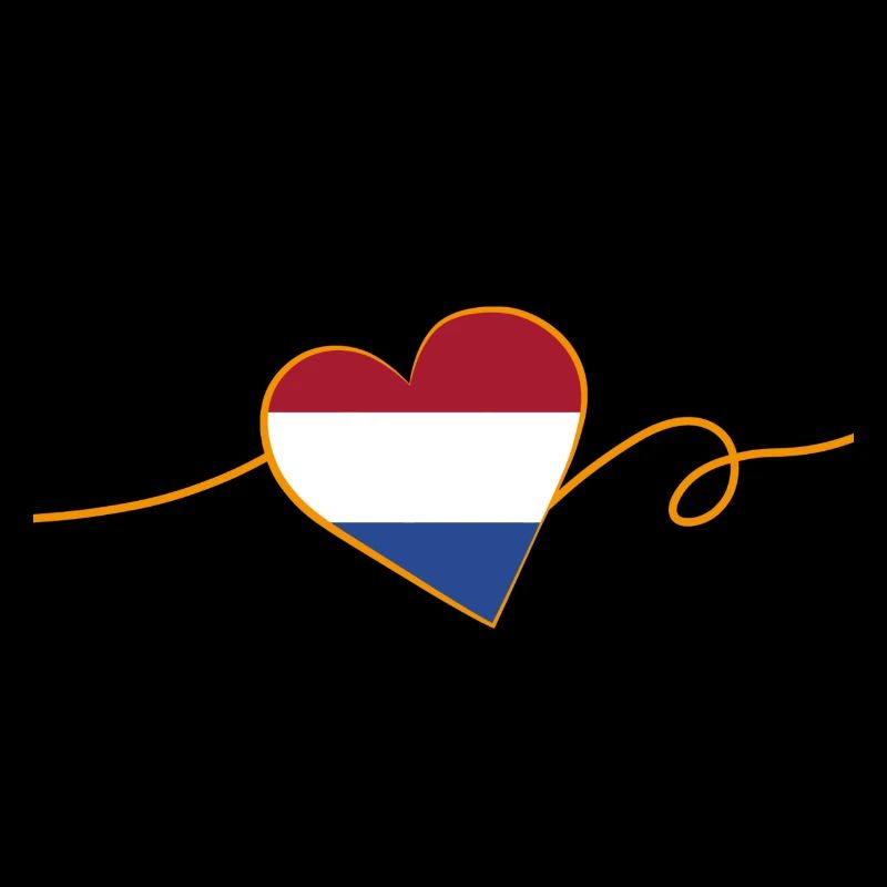 J’aime les Pays-Bas - Cœur avec drapeau