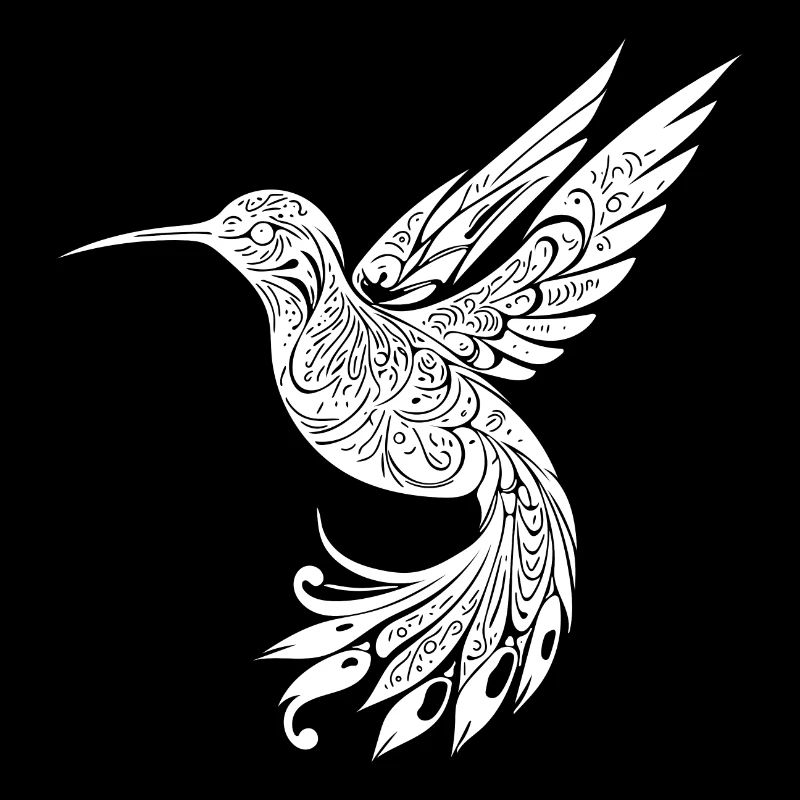 Exotischer schwebender Kolibri tribal Schwingen