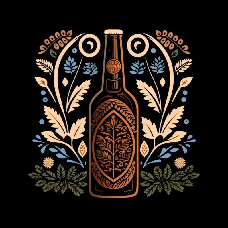 Craft Bier Flasche Motiv Biertrinker