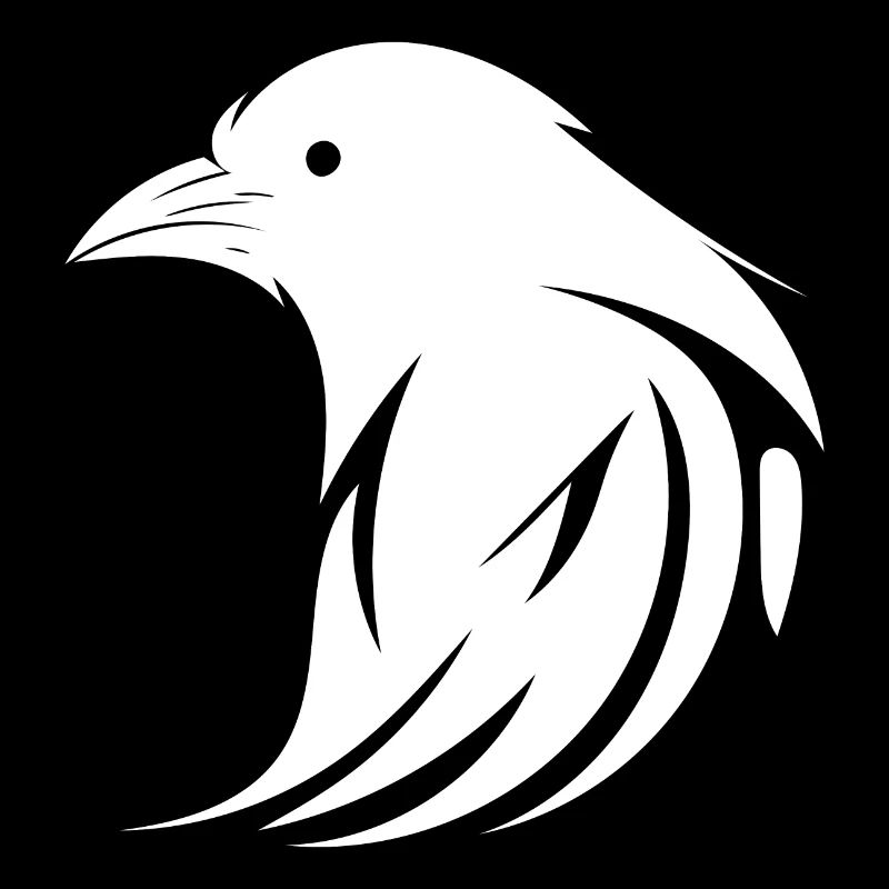 Raven Tattoo Portrait with Wings