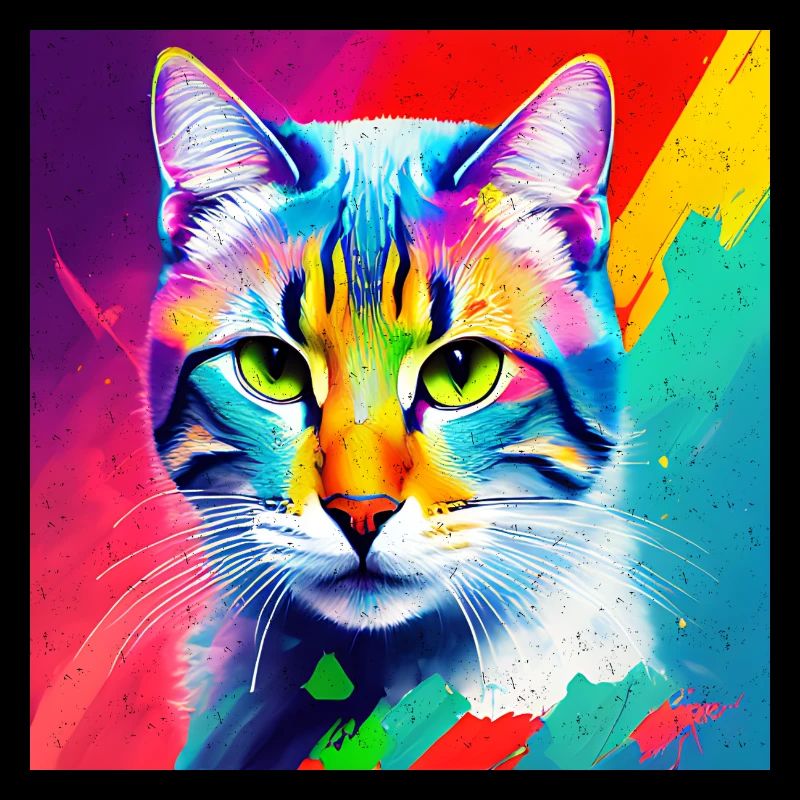 Edle Katze Ölgemälde Design Ölfarben Malfarben Sty