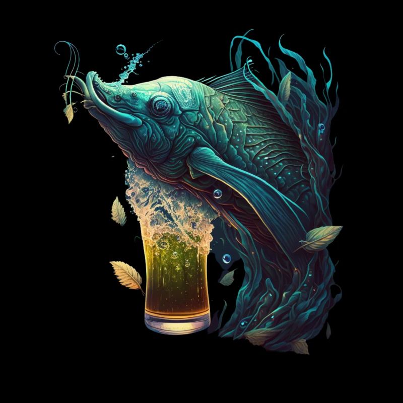 Brochet cool avec motif de bière pour les pêcheurs