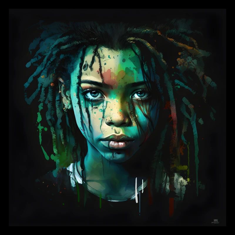 Face woman dreadlocks n°3