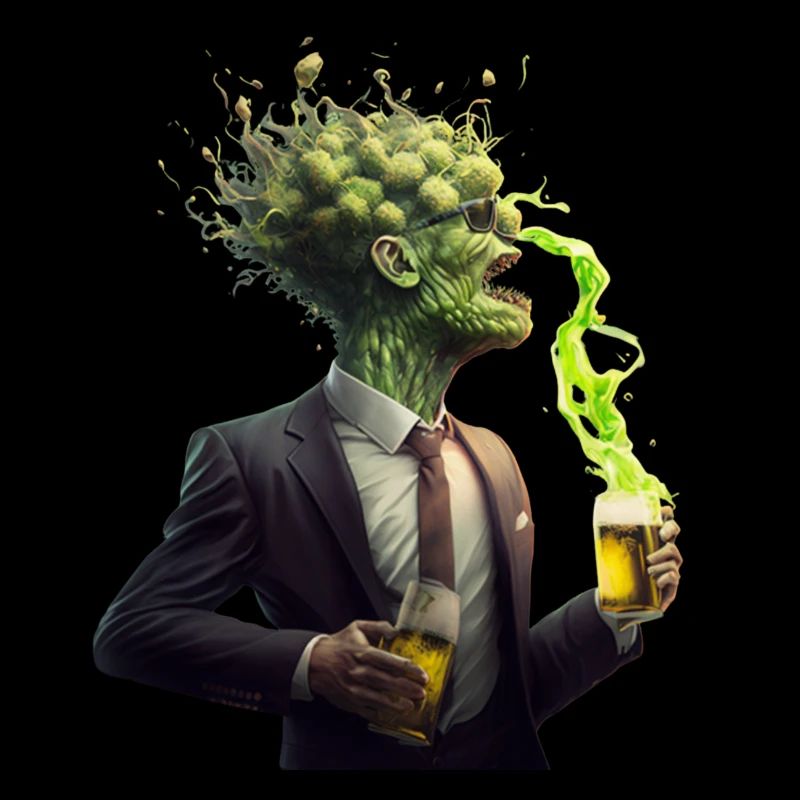 Cool Hops Head with Suit Craft Beer