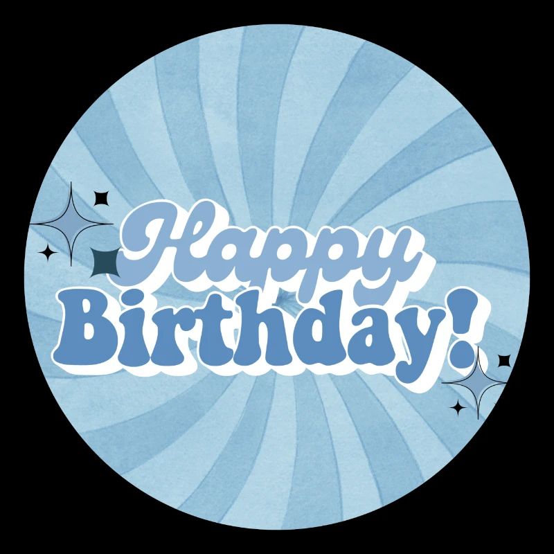 Lettrage Joyeux Anniversaire Rétro Bleu