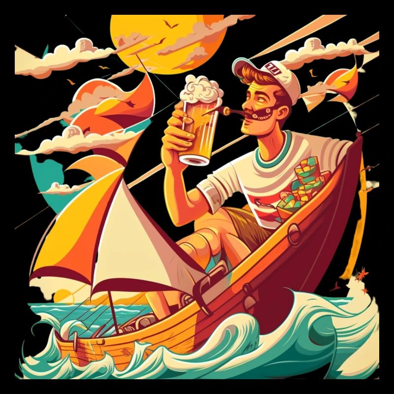 Lustiger Segler mit Bier