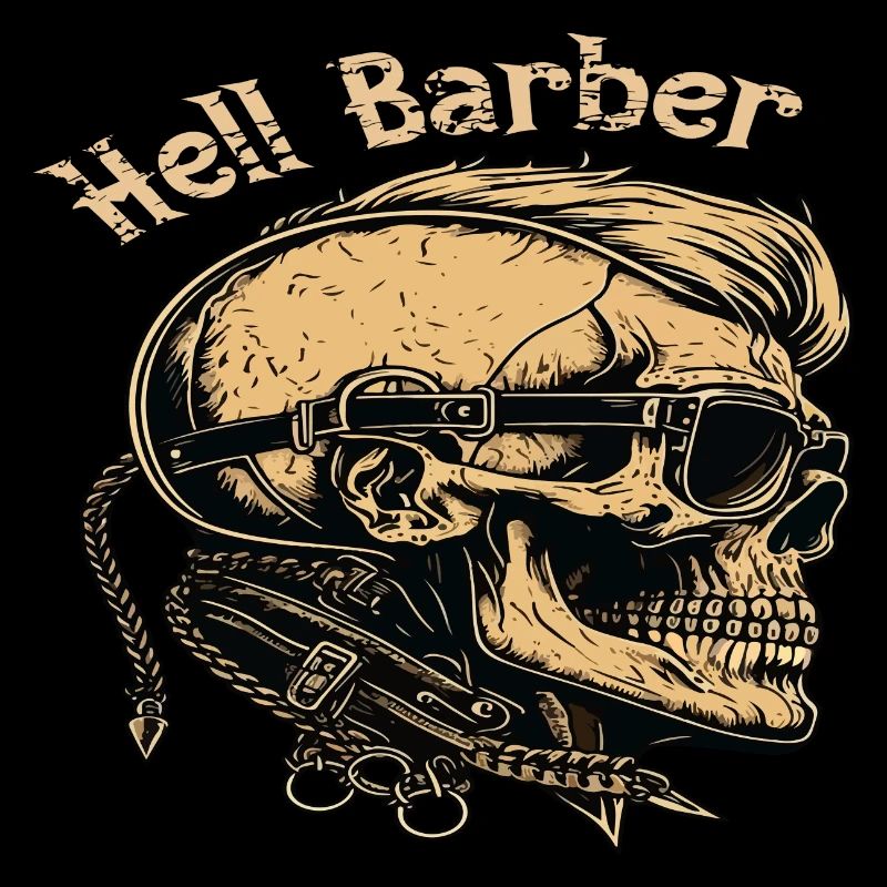 Hell Barber Skull Totenkopf