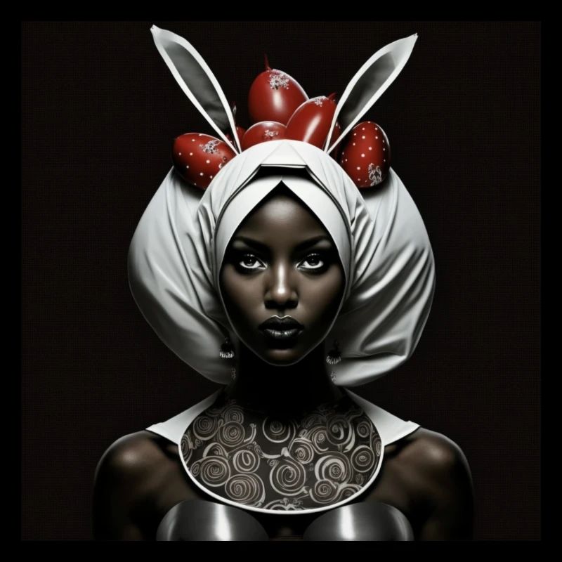 black women WHITE RABBIT HIDES EASTER EGGS