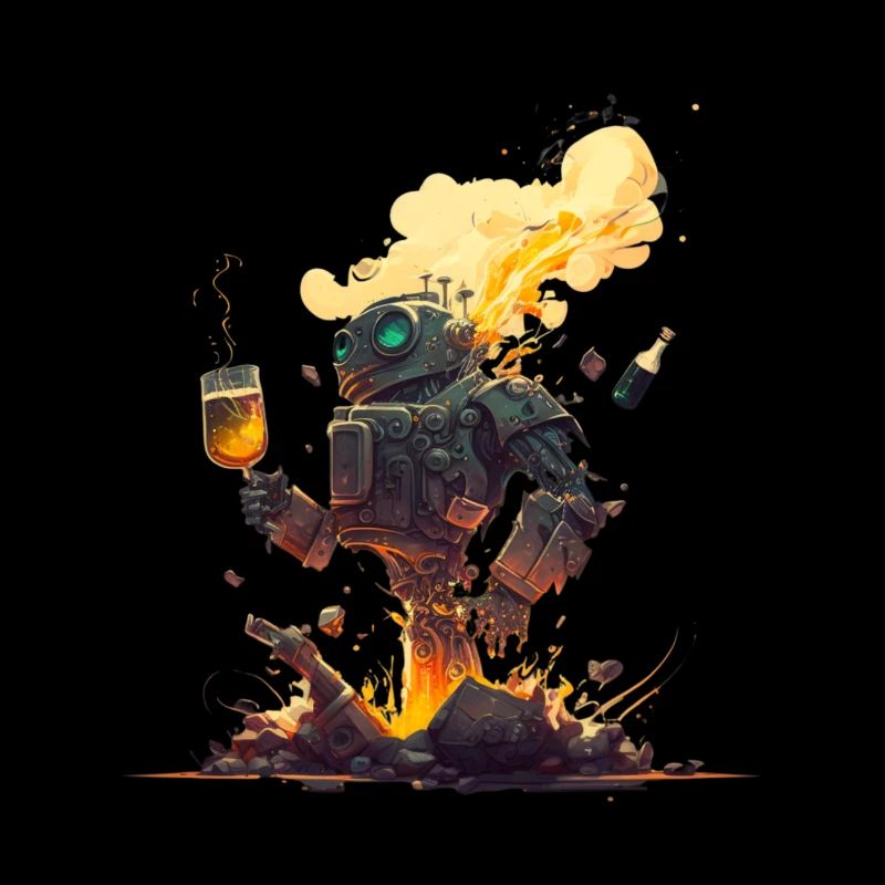 Cooler Roboter der gerne Craft Bier trinkt