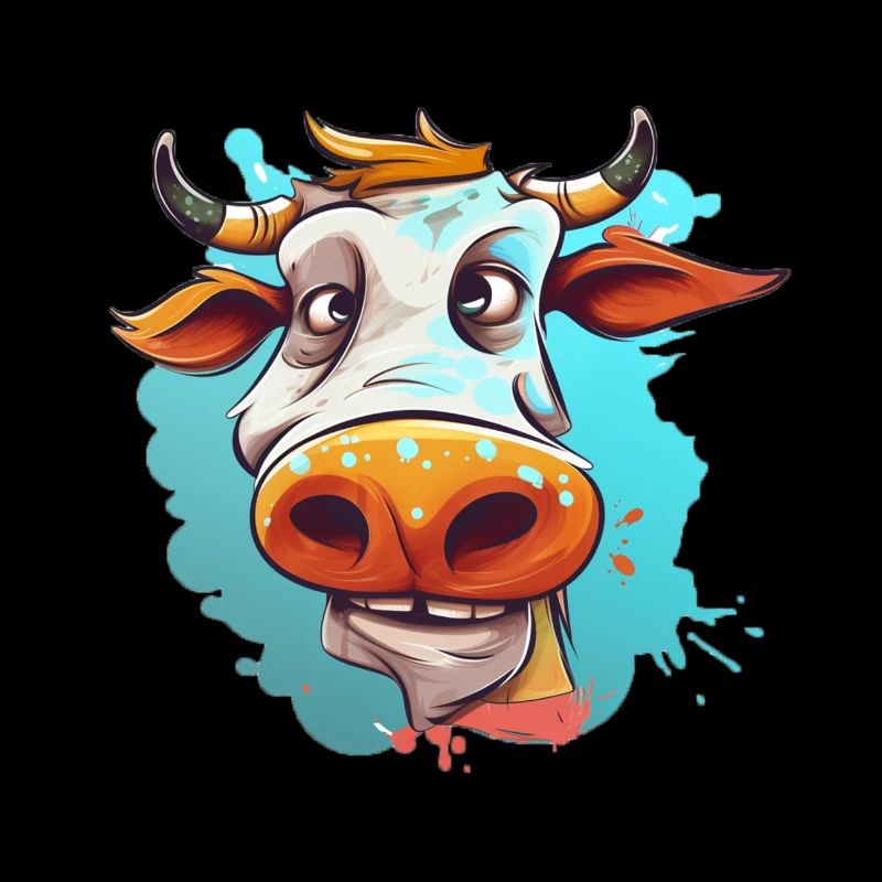 Caricature colorée de vache