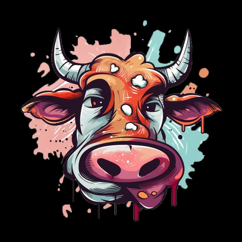 Caricature de vache comique