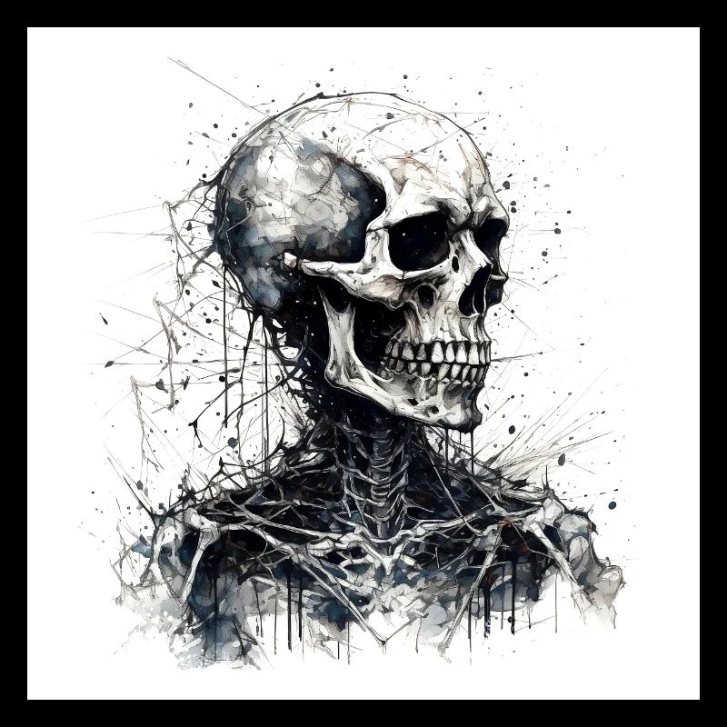 Creepy skull skull in goth and emo style