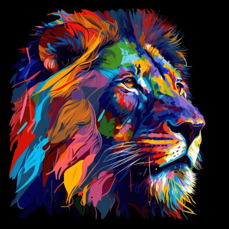 Löwenkopf Ölgemälde Geschenk