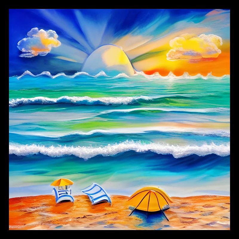 Coucher de soleil au bord de la mer