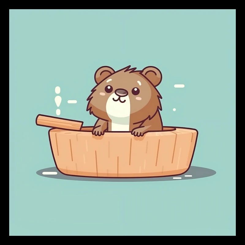 Castor mignon dans la baignoire