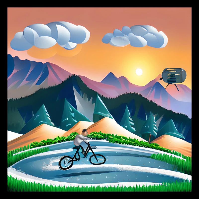 bicycle in sunny mountains
