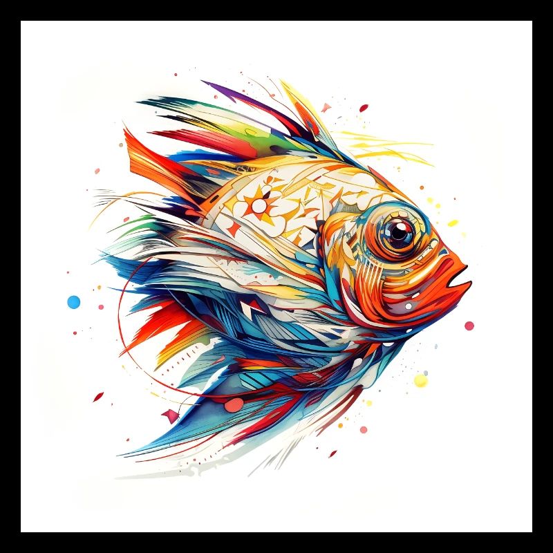 Beau poisson coloré nageant dans la mer