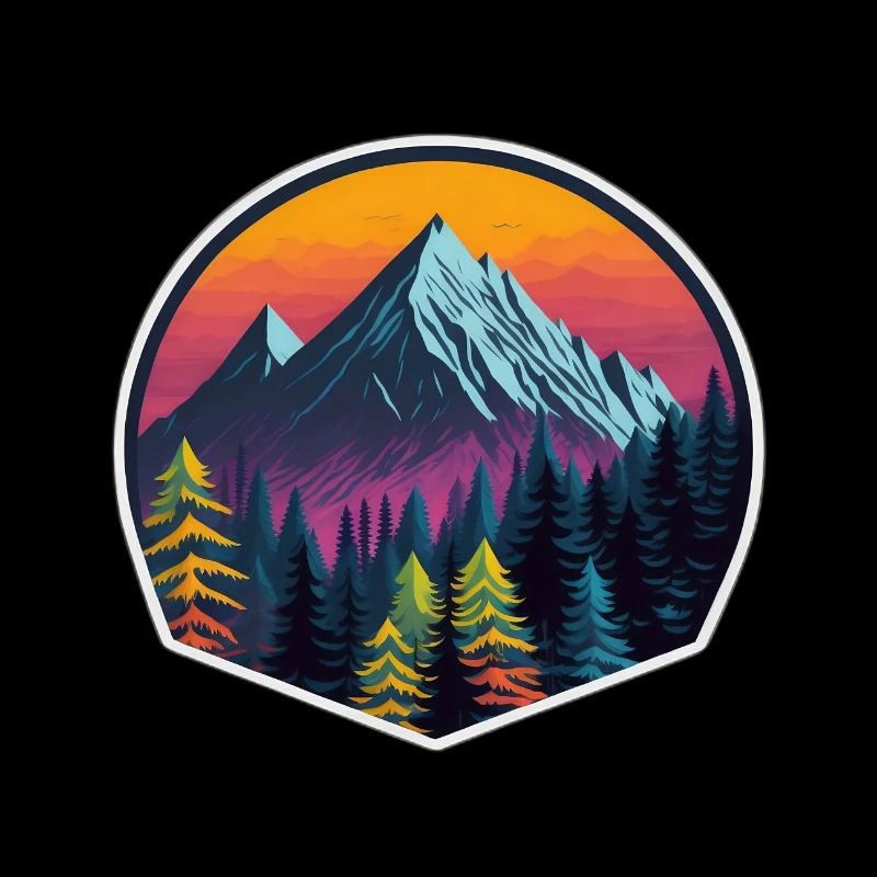 Montagnes colorées - IA générative