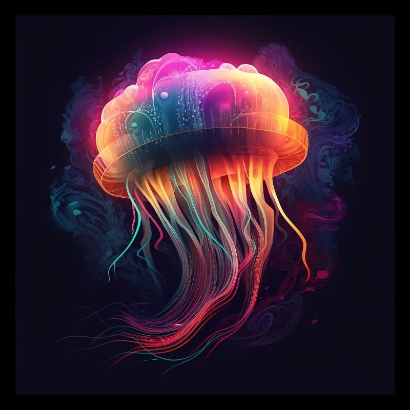 Méduses néon nage dans la mer