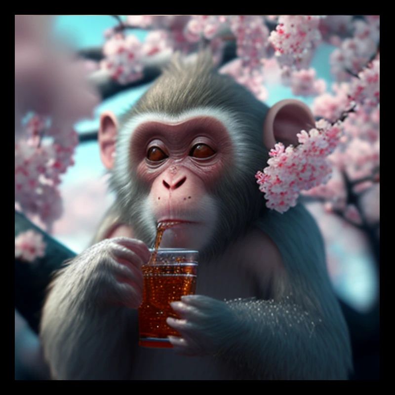 Singe avec boisson cadeau