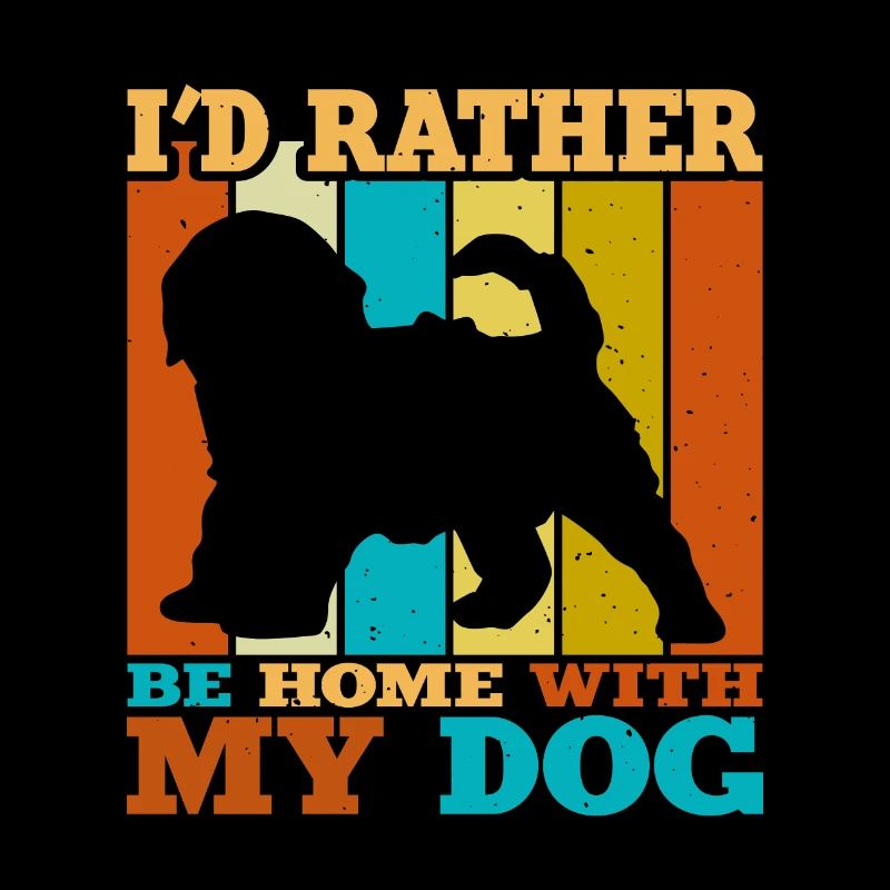 Cockapoo Dog Lover Silhouette Vintage Sunset