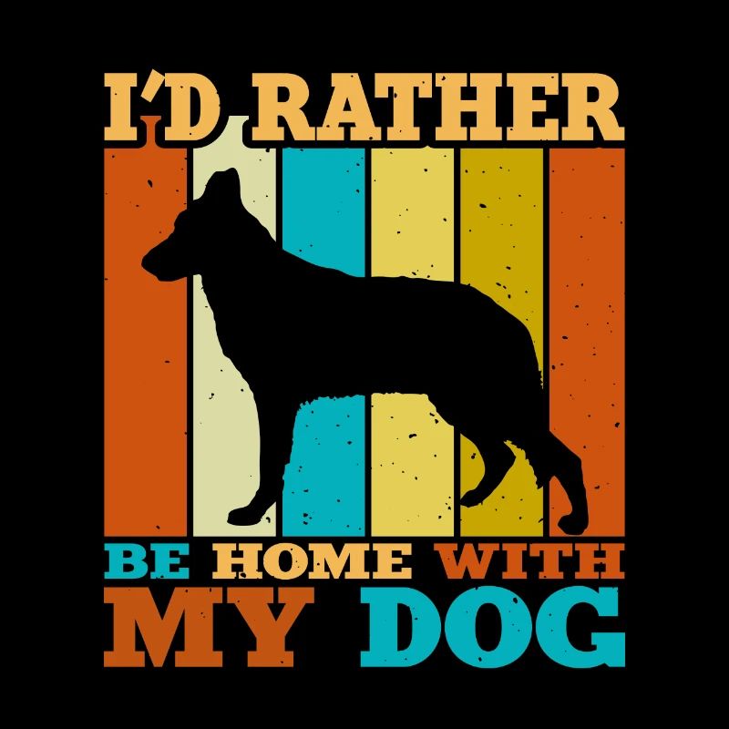 Silhouette de chien de berger d’Europe de l’Est Rétro Coucher de soleil