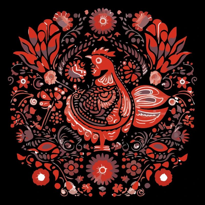 L'oiseau rouge vintage