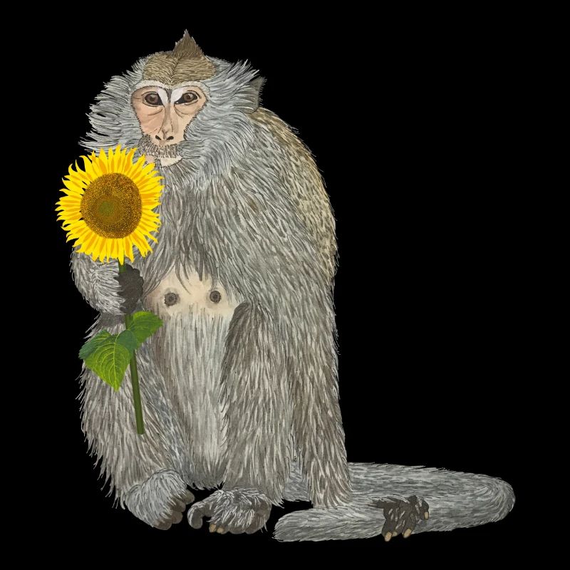 Affe Sonnenblume Makake