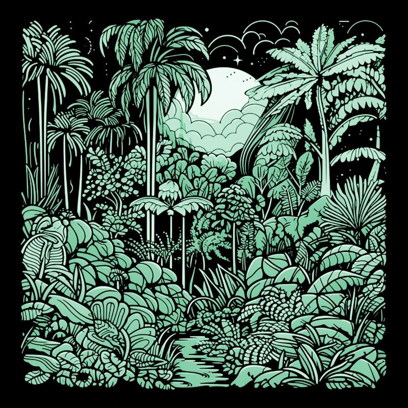 Jungle motif light green