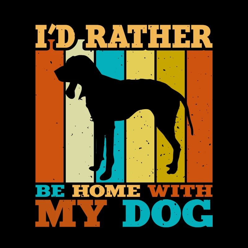 Griffon Bleu De Gascogne Hund Silhouette Retro Sun