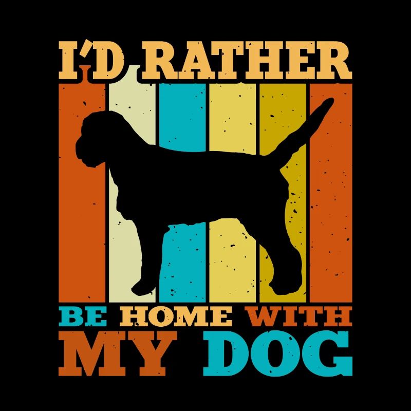 Griffon Fauve De Bretagne Hund Silhouette Retro