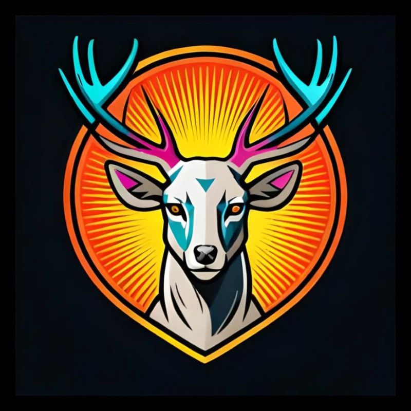 Pop-Art-Hirsch Hirsch-Design Farbenfroher Hirsch