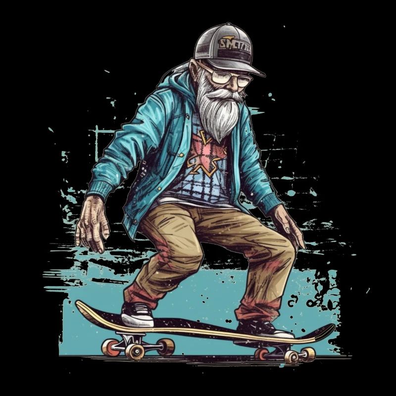 Cool older man as a skater hipster with cap